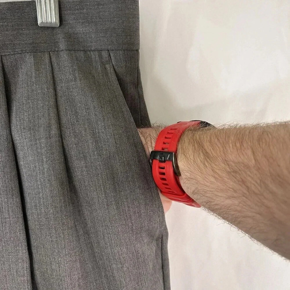 Saks Fifth Avenue Wool Dress Pants Men's 38 Grey Pleated Dry Clean Mid Rise - Picture 4 of 9